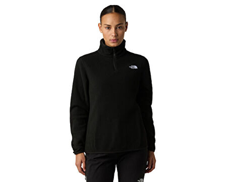 The North Face W Glacier Fleece 1/4 Zip Jacket Kadın Outdoor Çeyrek Fermuarlı Polar Üst NF0A8D2JJK31 Siyah