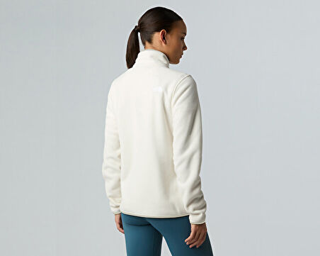 The North Face W Glacier Fleece 1/4 Zip Jacket Kadın Outdoor Çeyrek Fermuarlı Polar Üst NF0A8D2JQLI1 Beyaz