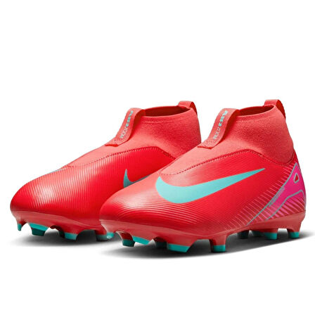 Nike JR Zoom Superfly 10 Academy FG/MG Bağcıksız Çoklu Zemin Çocuk Kramponu Pembe