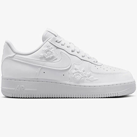 Nike Air Force 1 AF1 07 Rose Pattern Unisex Leather Sneaker Gül Desenli Hakiki Deri Günlük Spor Ayakkabı Beyaz 