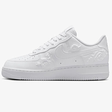Nike Air Force 1 AF1 07 Rose Pattern Unisex Leather Sneaker Gül Desenli Hakiki Deri Günlük Spor Ayakkabı Beyaz 