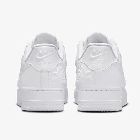 Nike Air Force 1 AF1 07 Rose Pattern Unisex Leather Sneaker Gül Desenli Hakiki Deri Günlük Spor Ayakkabı Beyaz 