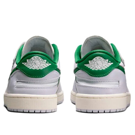 Nike Air Jordan 1 Low Flyase  Mens Leather Sneaker Hakiki Deri Lastik Bağcıklı Erkek Günlük Spor Ayakkabı Beyaz