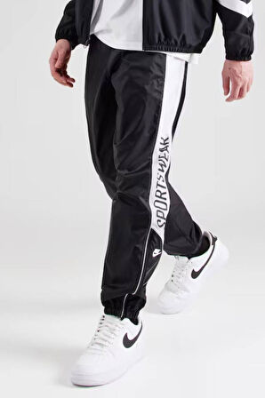 Nike Club Mens Woven Joggers Dokuma Erkek Eşofman Altı Regular Boy Siyah Beyaz