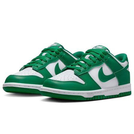 Nike Dunk Low GS Leather Unisex Sneaker Hakiki Deri Günlük Spor Ayakkabı Beyaz Yeşil