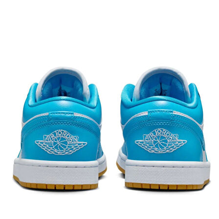 Nike Air Jordan 1 Low Womens Leather Sneaker Hakiki Deri Kadın Günlük Spor Ayakkabı Beyaz-Mavi