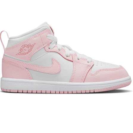 Nike Air Jordan 1 Mid PS Leather Unisex Sneaker Hakiki Deri Günlük Spor Ayakkabı Beyaz Pembe