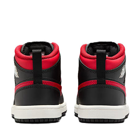 Nike Air Jordan 1 Mid PS Leather Unisex Sneaker Hakiki Deri Günlük Spor Ayakkabı Siyah Kırmızı