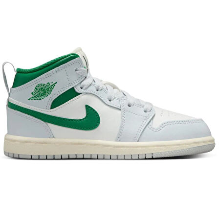Nike Air Jordan 1 Mid PS Leather Unisex Sneaker Hakiki Deri Günlük Spor Ayakkabı Beyaz Yeşil