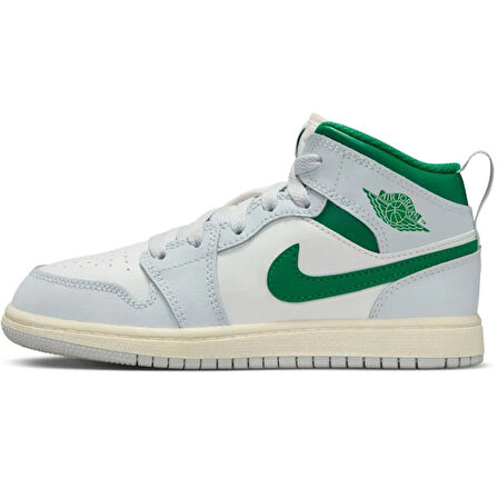 Nike Air Jordan 1 Mid PS Leather Unisex Sneaker Hakiki Deri Günlük Spor Ayakkabı Beyaz Yeşil