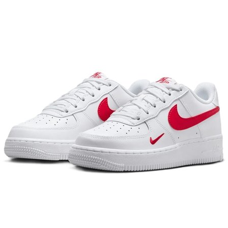 Nike Air Force1 LV 8 AF1 Leather Unisex Sneaker White Hakiki Deri Unisex Günlük Spor Ayakkabı Beyaz Kırmızı