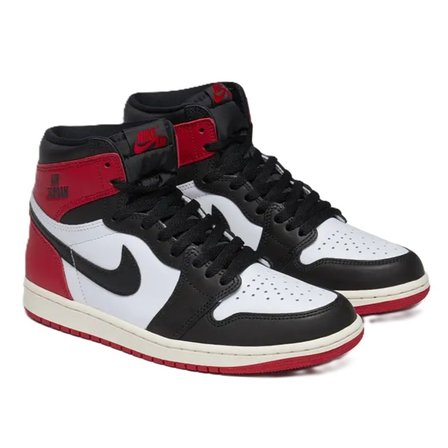 Nike Air Jordan 1 Retro High OG Unisex White Red Sneaker Hakiki Deri Bilekli Günlük Spor Ayakkabı Beyaz Kırmızı