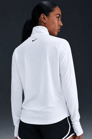 Nike Swoosh Women's Dri-FIT 1/2-Zip Running Mid Layer Kadın Yarım Fermuarlı Sweatshirt Beyaz