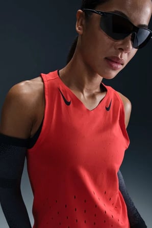 Nike Dri Fit AeroSwift Running ADV Singlet Tank Top Red Lazer Kesim Koşu Atleti Kırmızı