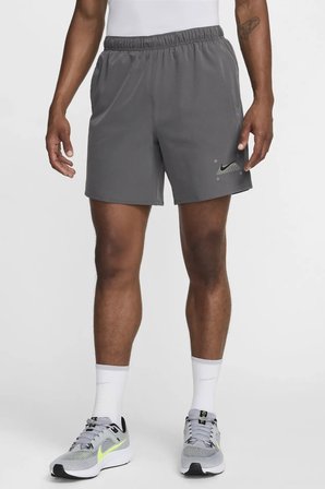 Nike Challenger Grid Mens Running Shorts Slip Astarlı Erkek Koşu Antreman Şortu Gri