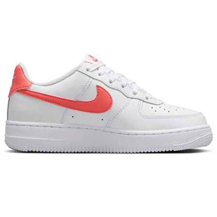 Nike Air Force 1 AF1 GS Leather Unisex Sneaker Hakiki Deri Günlük Spor Ayakkabı Beyaz Turuncu