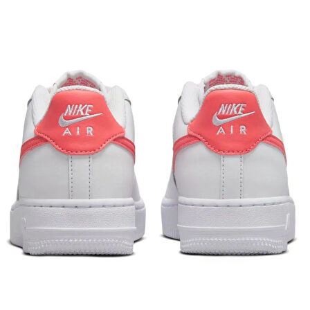 Nike Air Force 1 AF1 GS Leather Unisex Sneaker Hakiki Deri Günlük Spor Ayakkabı Beyaz Turuncu