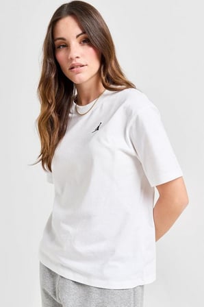 Nike Jordan Essential Women's Loose Fit T-Shirt Kadın Nakış Logo Pamuklu Bol Kesim Tişört Beyaz