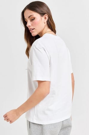 Nike Jordan Essential Women's Loose Fit T-Shirt Kadın Nakış Logo Pamuklu Bol Kesim Tişört Beyaz