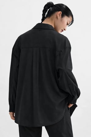 Nike 24.7 PerfectStretch Women's Dri Fit Oversized Long-Sleeve Top Kadın Overisze Esnek Gömlek Siyah