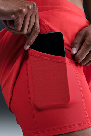 Nike Swift Dri Fit Mid Rise 4" 2IN1 Running Short Kadın 4" Taytlı Koşu Şortu Kırmızı