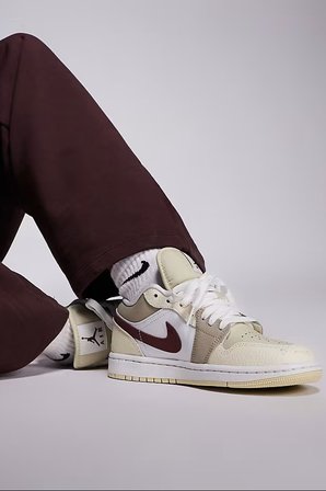Nike Air Jordan 1 Low Leather Sneaker Hakiki Deri Unisex Günlük Spor Ayakkabı Krem Beyaz