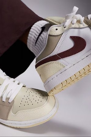 Nike Air Jordan 1 Low Leather Sneaker Hakiki Deri Unisex Günlük Spor Ayakkabı Krem Beyaz