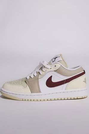 Nike Air Jordan 1 Low Leather Sneaker Hakiki Deri Unisex Günlük Spor Ayakkabı Krem Beyaz