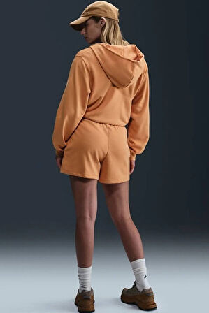 Nike Sportswear Chill Terry Mid Rise 4" French Terry Slim Fit Short Kadın 10 cm Pamuklu Şort Turuncu