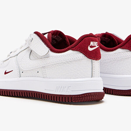 Nike Air Force 1 Low Easyon LV8 3 AF1 Leather Kids Sneaker Hakiki Deri Lastik Bağcıklı Cırtlı Çocuk Ayakkabısı Beyaz