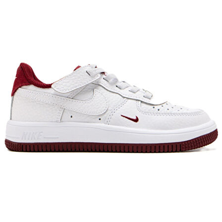Nike Air Force 1 Low Easyon LV8 3 AF1 Leather Kids Sneaker Hakiki Deri Lastik Bağcıklı Cırtlı Çocuk Ayakkabısı Beyaz