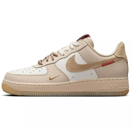 Nike Air Force 1'07 LX 'Design Details Imitating a Coiled Snake'  Leather Unisex Sneaker Hakiki Deri Günlük Spor Ayakkabı Krem