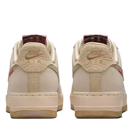 Nike Air Force 1'07 LX 'Design Details Imitating a Coiled Snake'  Leather Unisex Sneaker Hakiki Deri Günlük Spor Ayakkabı Krem