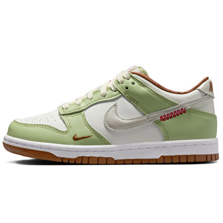 Nike Dunk Low ''Desing Imitating The Curvy Shape Of a Snake''Leather Unisex Sneaker Hakiki Deri Günlük Spor Ayakkabı Yeşil