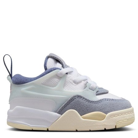 Nike Jordan 4 RM TD Leather Sneakers Hakiki Deri Lastik Bağcıklı Çocuk Spor Ayakkabı Beyaz Mavi