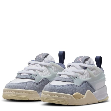 Nike Jordan 4 RM TD Leather Sneakers Hakiki Deri Lastik Bağcıklı Çocuk Spor Ayakkabı Beyaz Mavi
