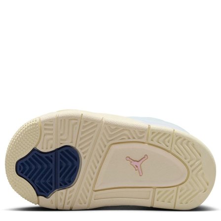 Nike Jordan 4 RM TD Leather Sneakers Hakiki Deri Lastik Bağcıklı Çocuk Spor Ayakkabı Beyaz Mavi