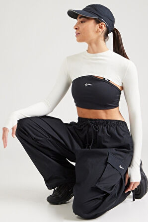 Nike Oversized Cargo Dans Pant Kadın Oversize Kargo Cepli Dokuma Canvas Eşofman Altı Siyah