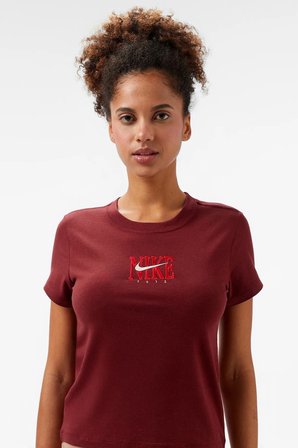 Nike Slim Phoenix Womens Tshirt Kısa Kollu Kadın Tişört Bordo