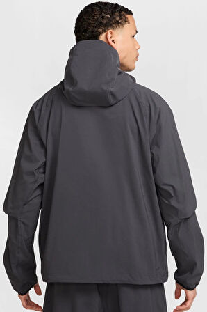 Nike Tech Woven Windrunner Full Zip Loose Fit Jacket Erkek Bol Kesim Dokuma Kapüşonlu Spor Ceket Antrasit