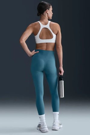 Nike Dri Fit Zenvy Gentle Support Infina Soft Womens Training Tight Yüksek Belli Toparlayıcı 7/8  Soft Kumaş Kadın Antreman Taytı Mavi