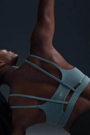 Nike Zenvy Strappy Padded Womens Bra Pedli Kadın Spor Sütyeni Mavi