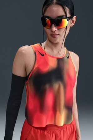 Nike Dri Fit ADV Art Crop Womens Tank Red Kadın Crop Koşu Atleti Kırmızı