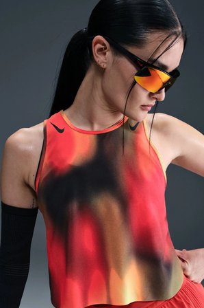 Nike Dri Fit ADV Art Crop Womens Tank Red Kadın Crop Koşu Atleti Kırmızı