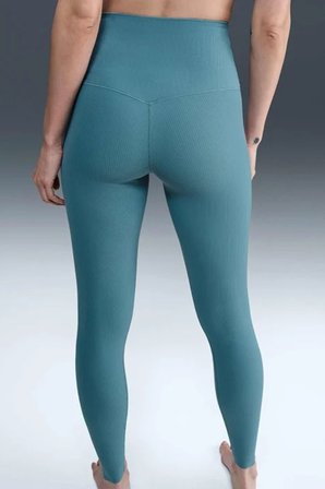 Nike Training Zenvy Dri Fit High Rise 7/8 Rib Leggings Kadın Fitilli Yüksek Bel Spor Tayt Yeşil