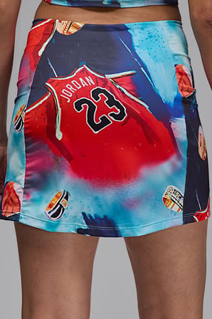 Nike Jordan Printed Knit Womens Skirt Grafik Baskılı Taytlı Kadın Günlük Etek Mavi