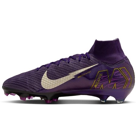 Nike Zoom Mercurial Superfly 10 Elite Kylian Mbappe FG Mens Football Shoes Profesyonel Erkek Çim Saha kramponu Mor