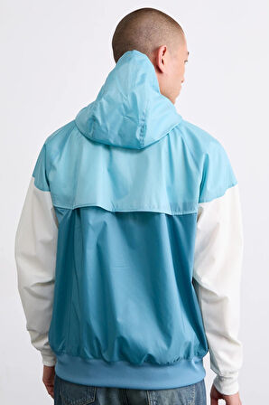 Nike Windrunner Full Zip Jacket Kapüşonlu Erkek Ceket Rüzgarlık Mavi Açık Mavi