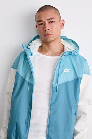 Nike Windrunner Full Zip Jacket Kapüşonlu Erkek Ceket Rüzgarlık Mavi Açık Mavi