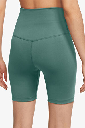 Nike One High Rise 7 inch Tight Shorts Yüksek Belli 2 Cepli Kadın Biker Tayt Şort Yeşi